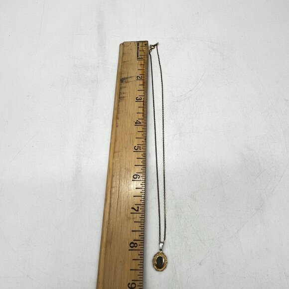 Vintage Gold Filled Necklace with Mother of Pearl Pendent - Picture 4 of 5